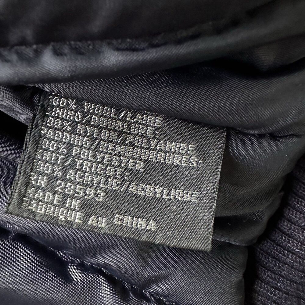 Vintage Members Only Mens Wool Bomber Jacket Sz 40 Medium Navy Blue Quilted 90s - Picture 4 of 14